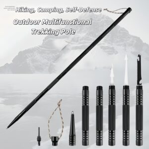 43in Extendable Hiking Pole with Multi-Function Design - Suitable for outdoor camping survival